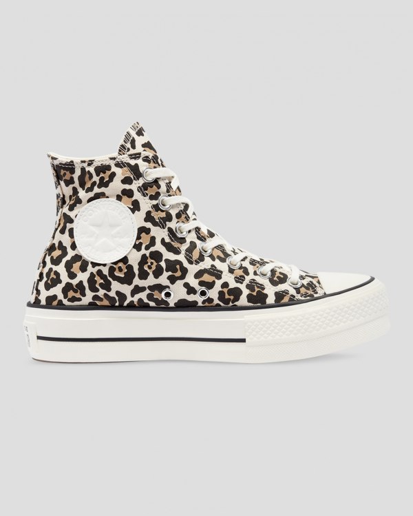 Converse Chuck Taylor Lift Leopard Print High Top Leopard Sko Danmark - Converse Platform Sneakers D